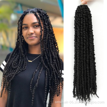 Hot selling Pre Passion Twist Crochet Hair synthetic Braiding Hair faux locs  Goddess twist foe